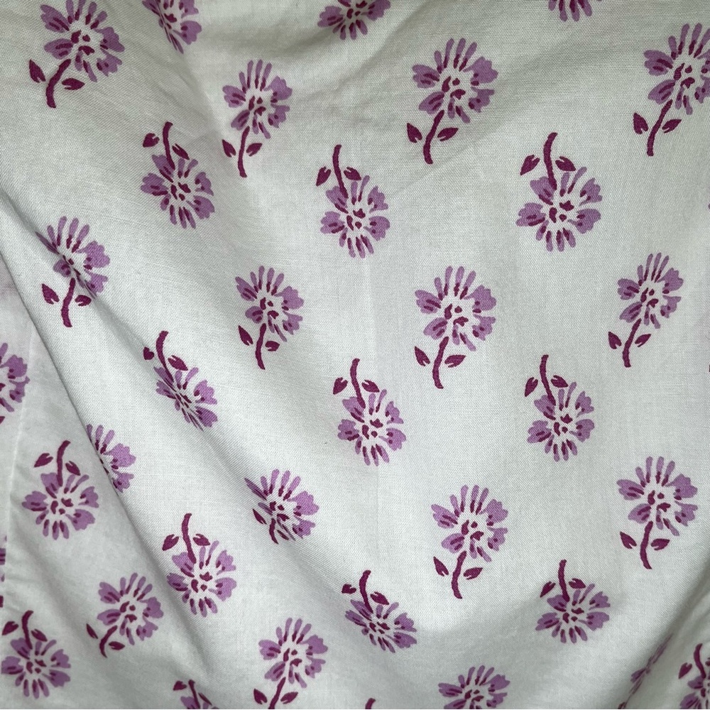 J. Crew Lavender Cotton Sz12 Asymmetrical Floral Ruffles Tiered Dress Cotton NWT - Picture 6 of 17